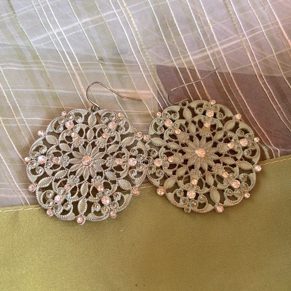 Vintage Baby Blue Floral Earrings